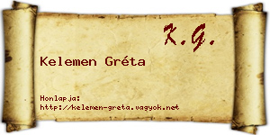 Kelemen Gréta névjegykártya