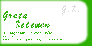 greta kelemen business card
